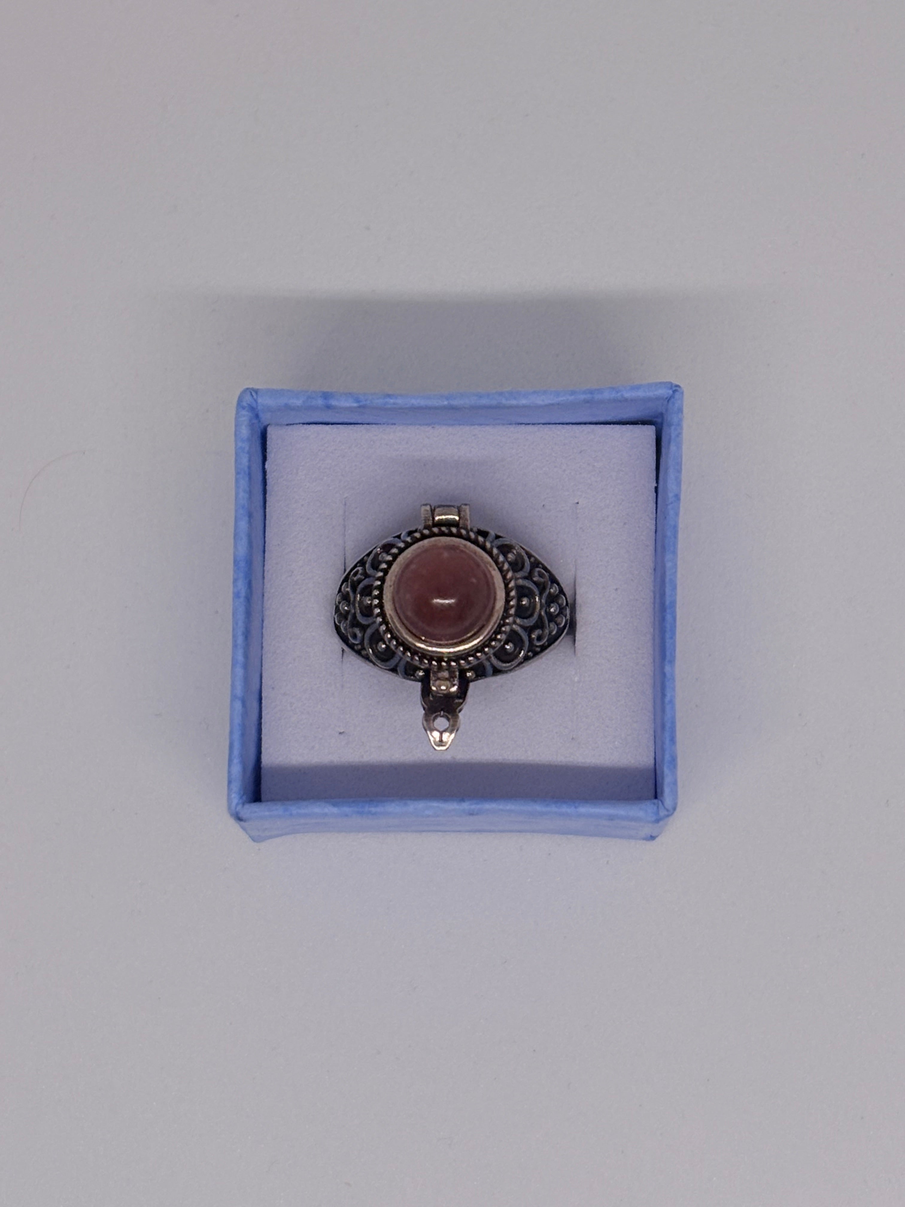 Strawberry Quartz Locket Ring