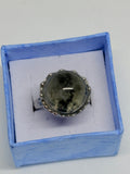 Green Garden Quartz Circle Ring