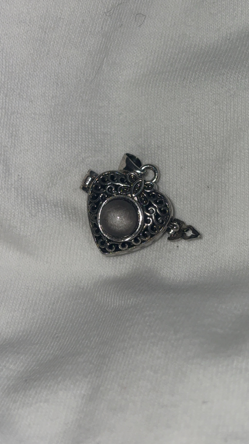 Silver Sheen Obsidian Heart Locket Pendant