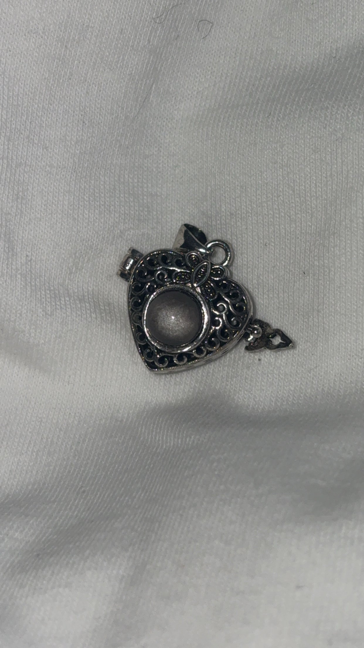 Silver Sheen Obsidian Heart Locket Pendant