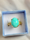 Amazonite Gold Tone Ring