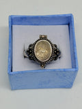 Golden Rutilated Quartz Locket Ring