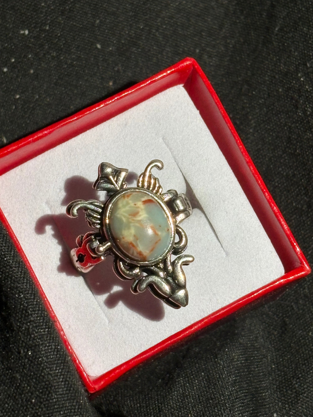 Agate Locket Ring