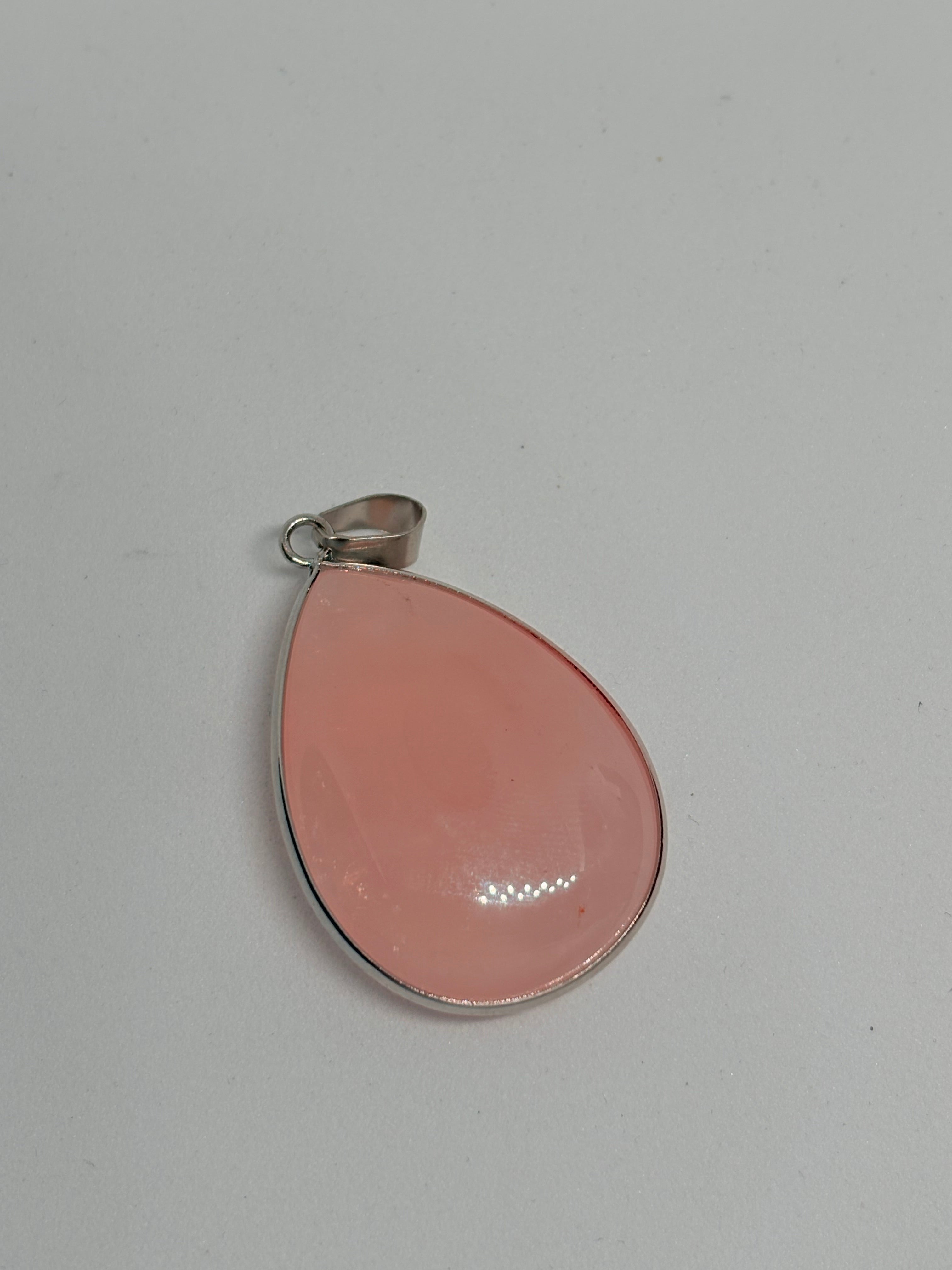 Rose Quartz Teardrop Pendant