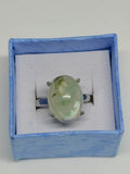 Green Flower Agate Ring