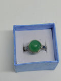Green Chalcedony Circle Ring