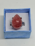Strawberry Quartz Teardrop Ring