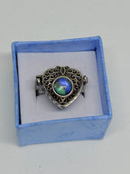 Abalone Shell Heart Locket Ring