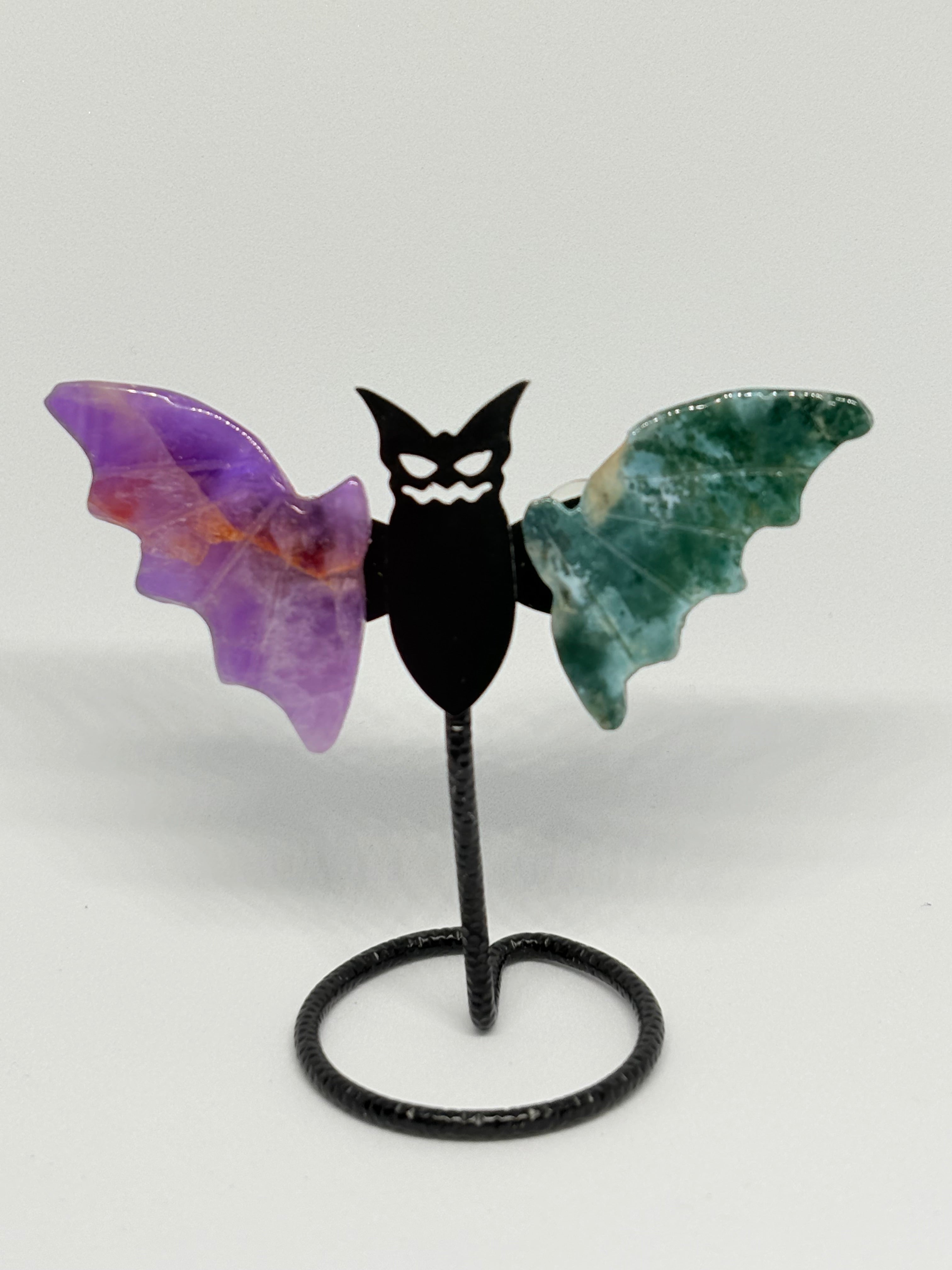 Amethyst x Moss Agate Bat Wings
