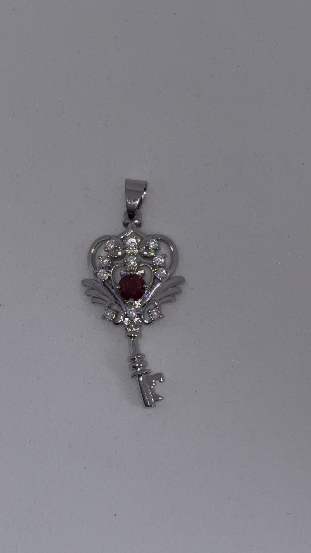 Garnet Y2K Style Key Pendant