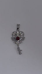 Garnet Y2K Style Key Pendant