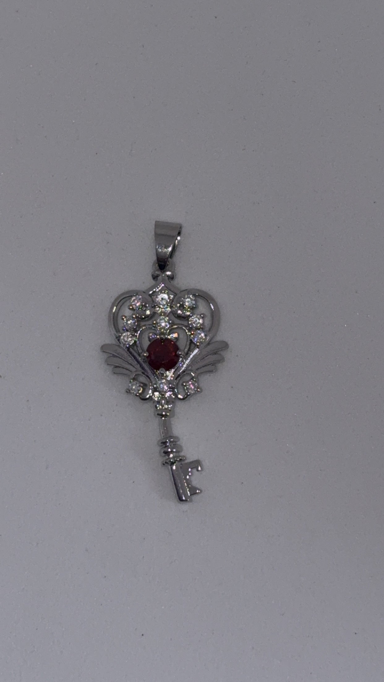 Garnet Y2K Style Key Pendant