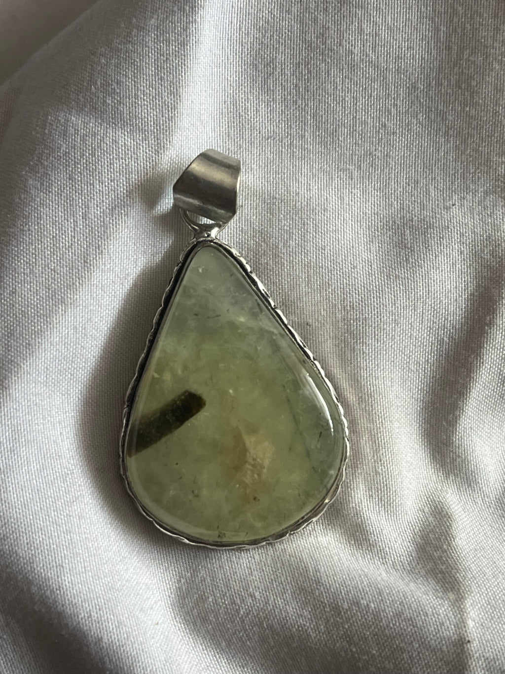 Prehnite 925 Plated Pendant