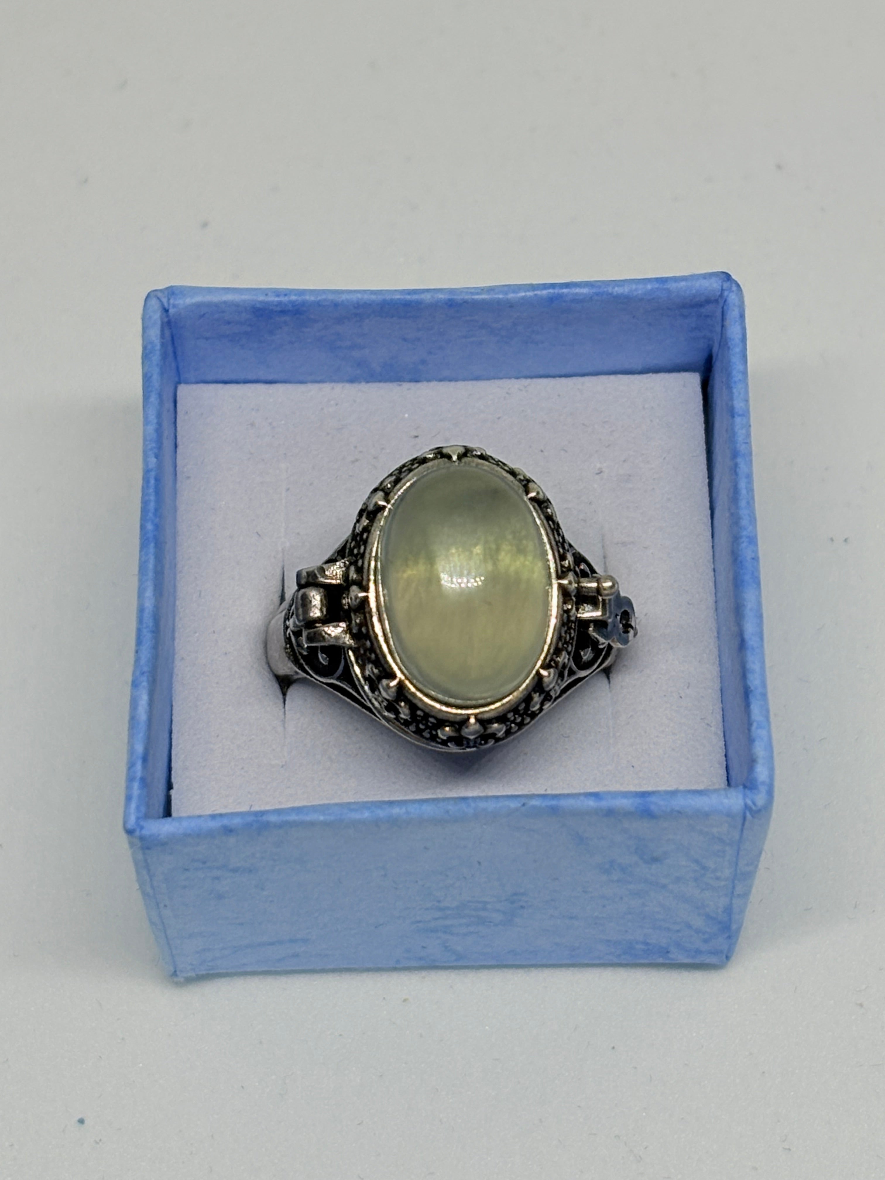 Green Fluorite Locket Ring