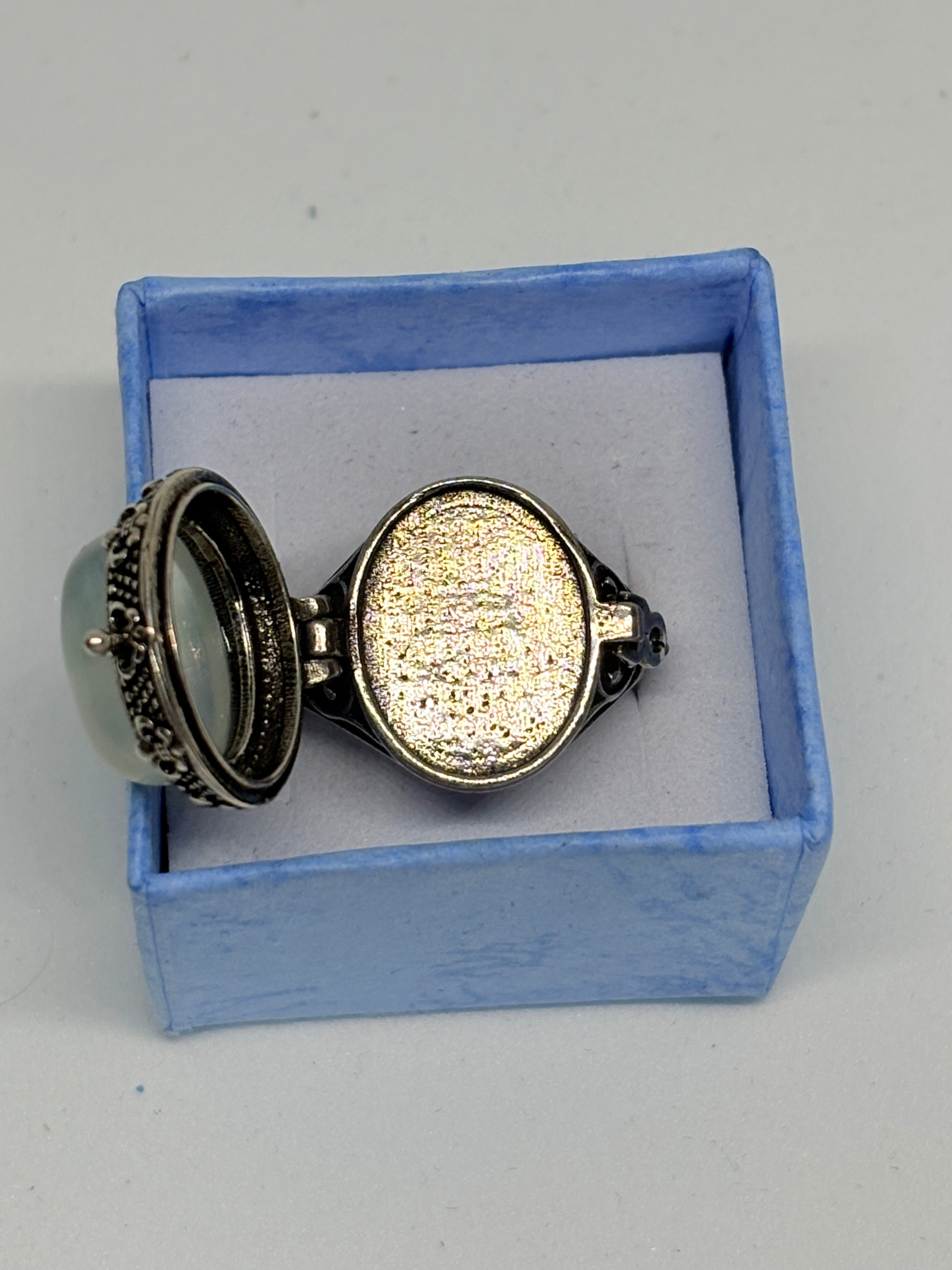 Green Fluorite Locket Ring