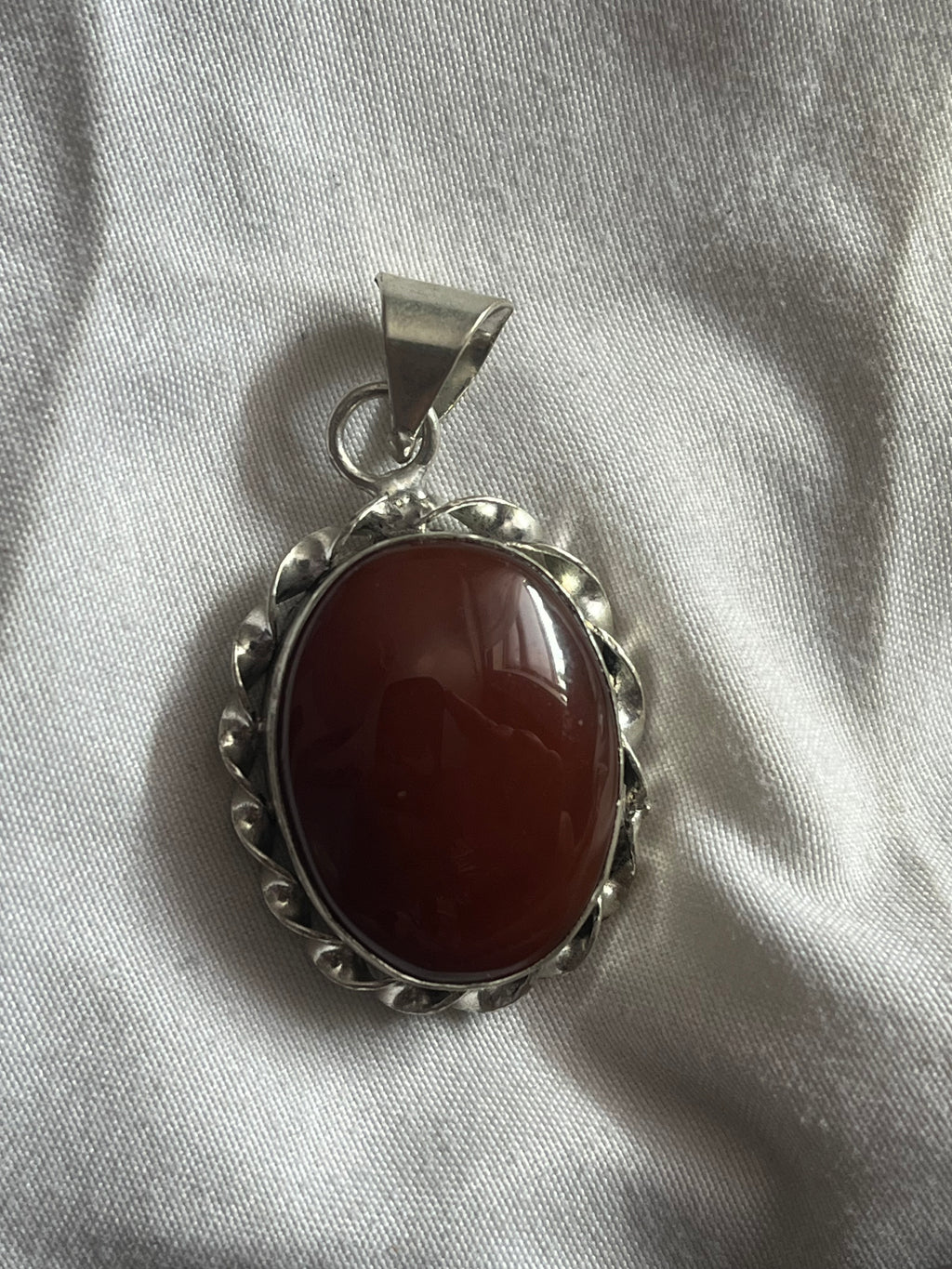 Carnelian Agate 925 Plated Pendant