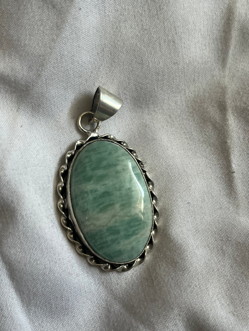 Amazonite 925 Plated Pendant