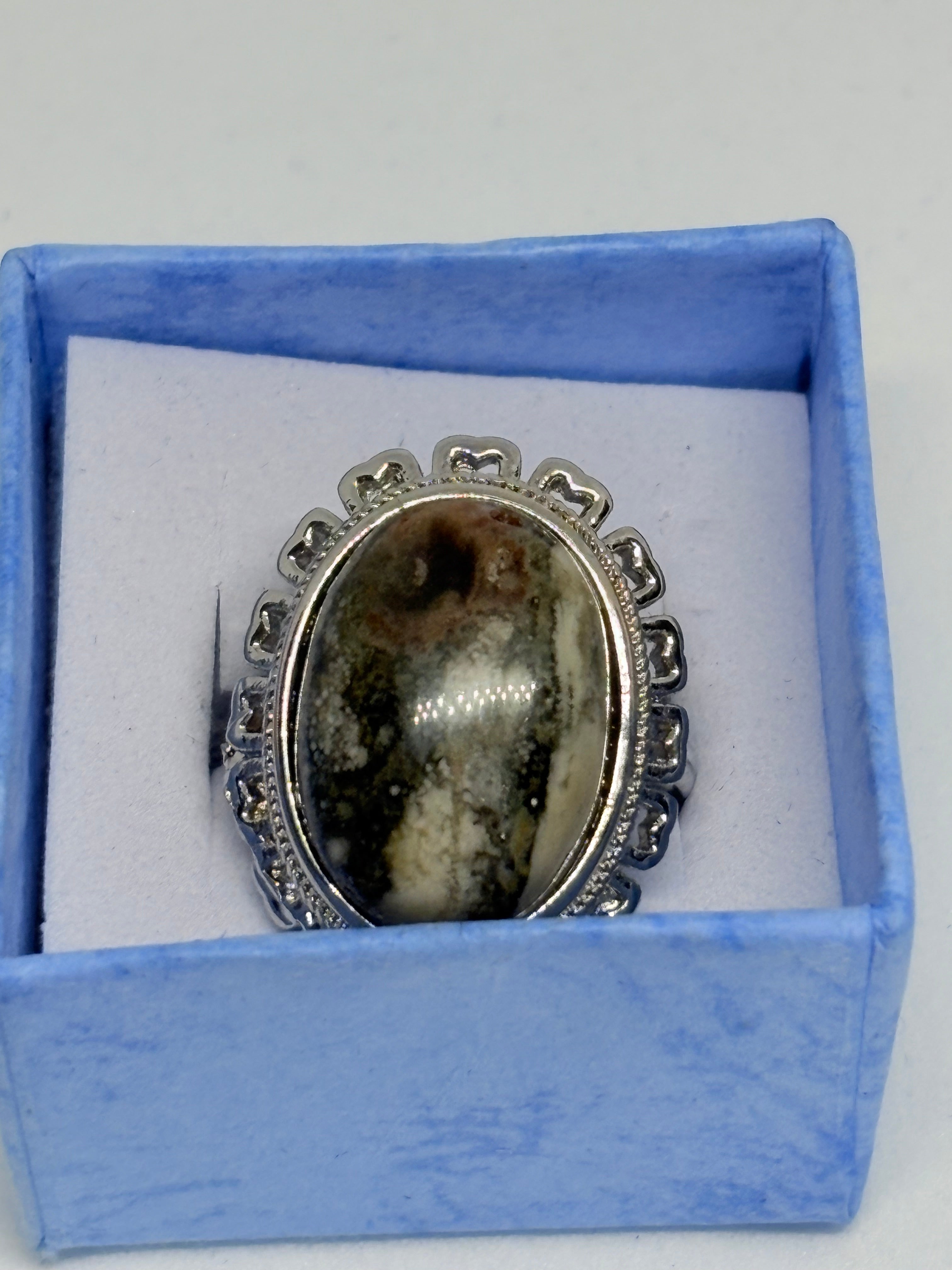 Ocean Jasper Vintage Style Ring