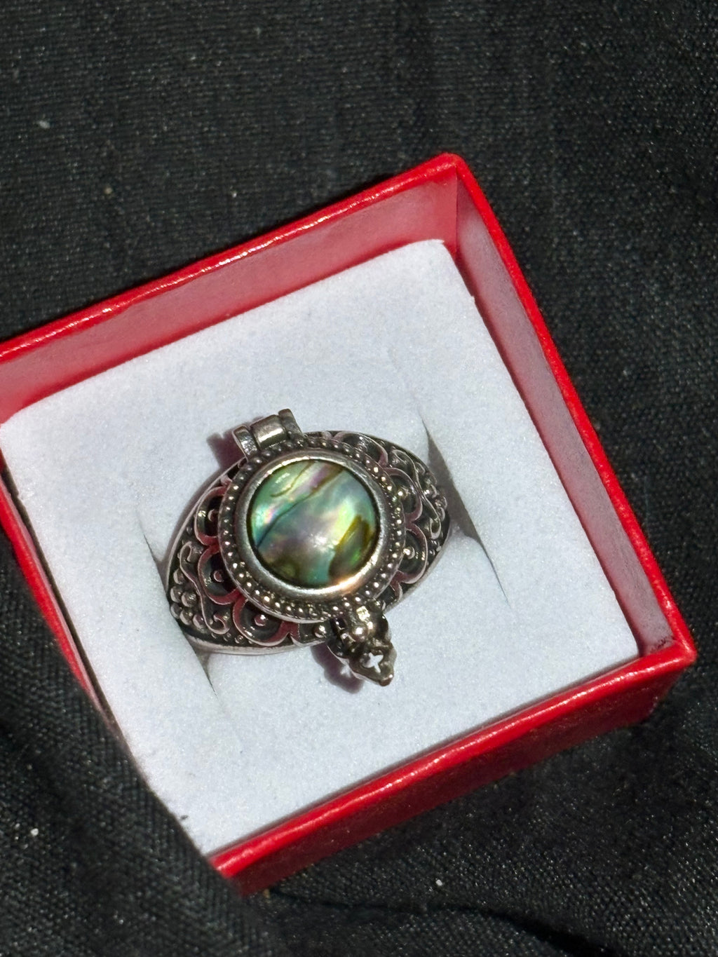 Abalone Shell Mini Locket Ring