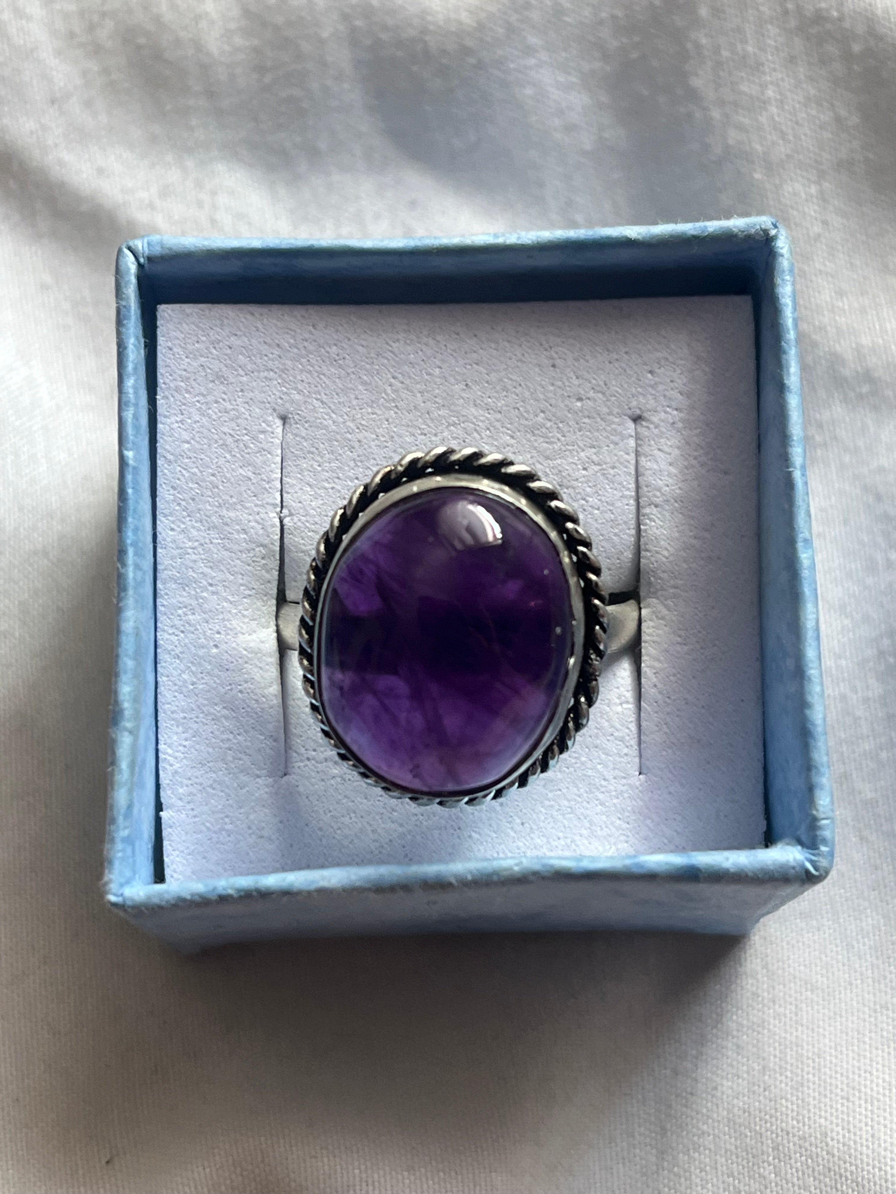Amethyst 925 Plated Ring