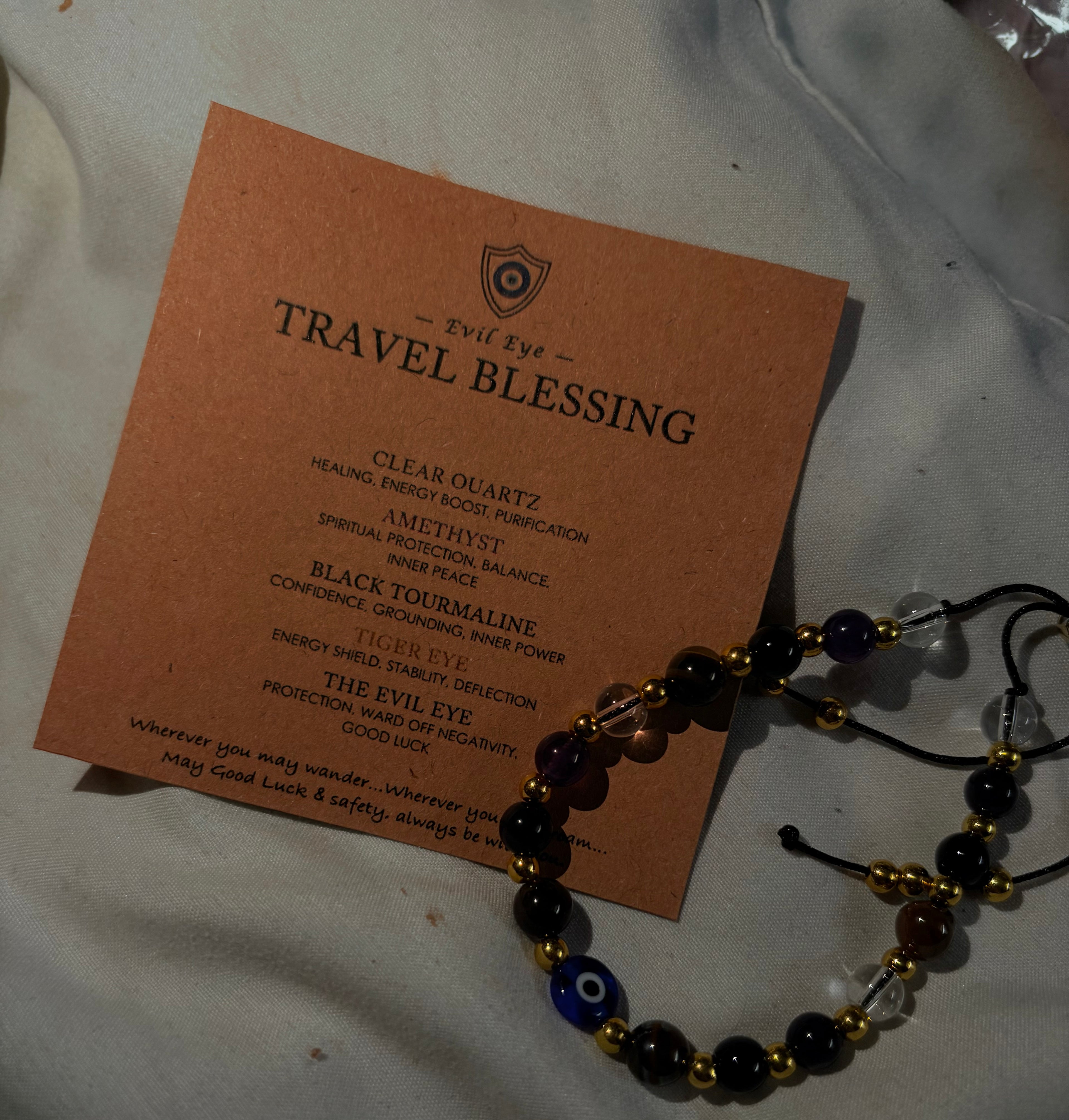 Travel Blessing Evil Eye Crystal Bracelet