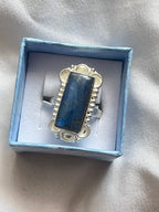 Labradorite 925 Plated Ring • Size P