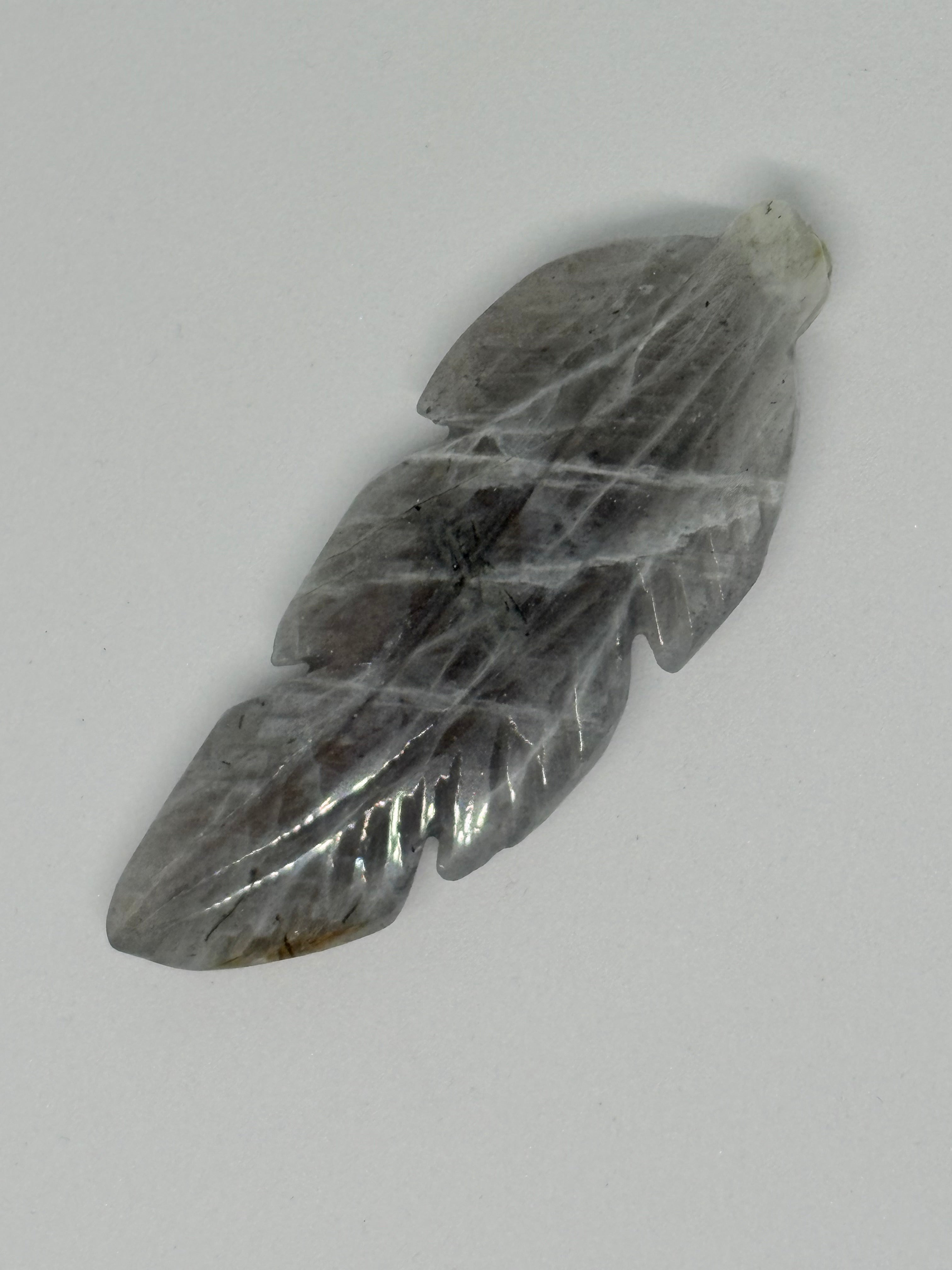 Labradorite Orange Flash Leaf