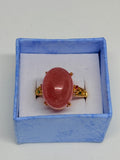 Gold Tone Strawberry Quartz Ring