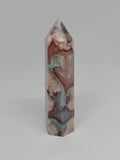 Green Flower Agate Crystal Tower