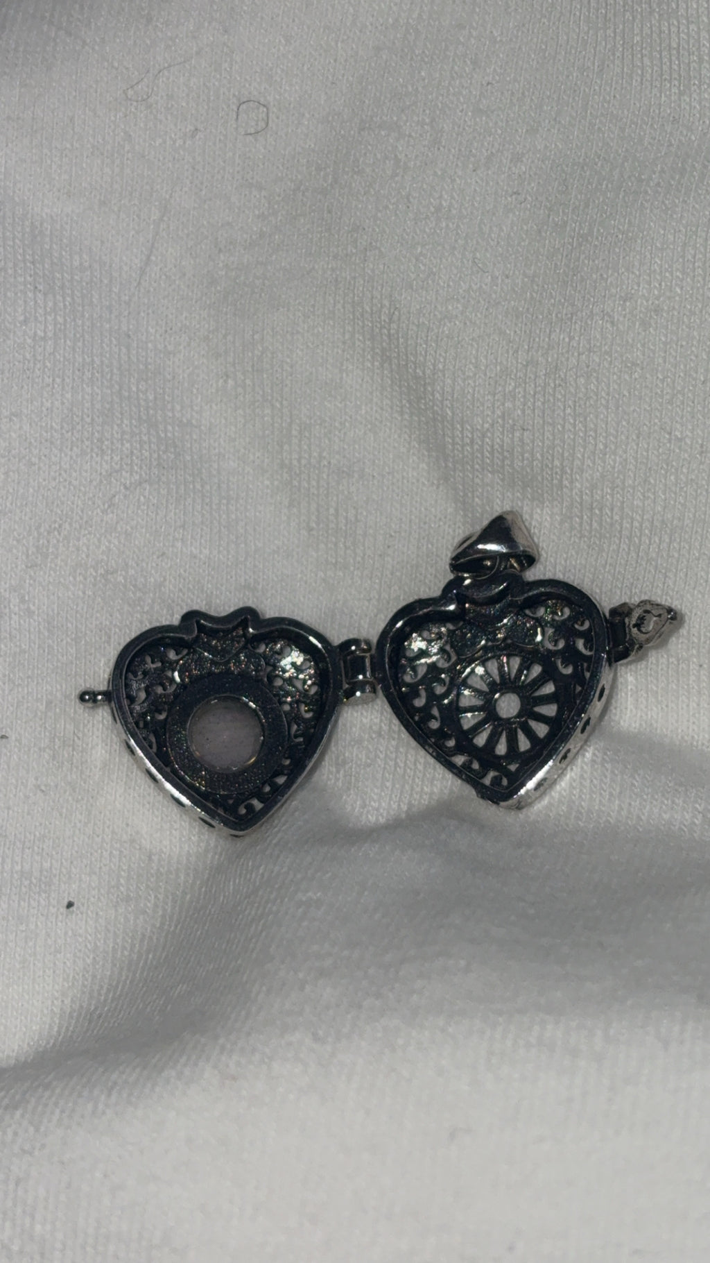 Silver Sheen Obsidian Heart Locket Pendant