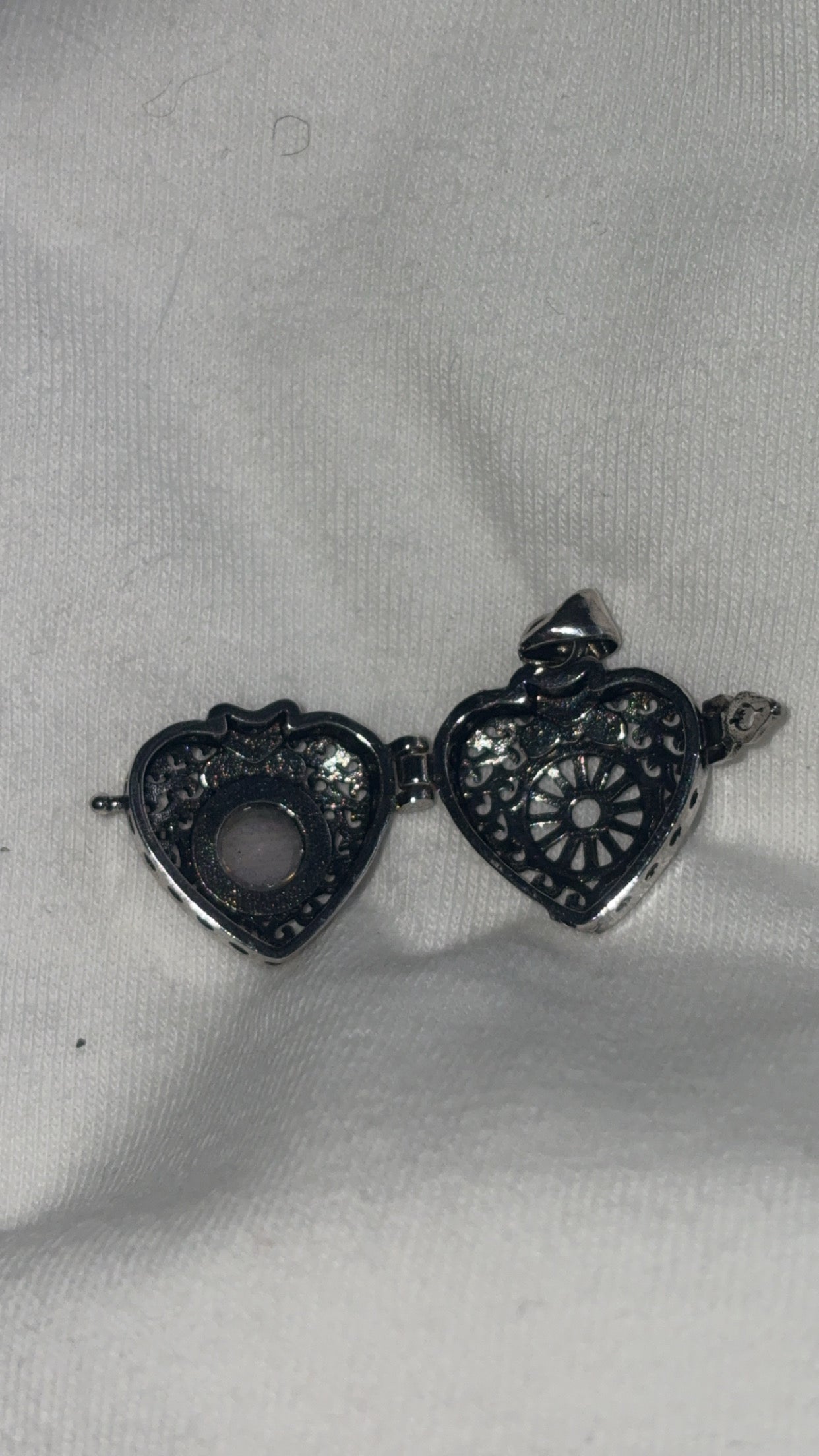 Silver Sheen Obsidian Heart Locket Pendant