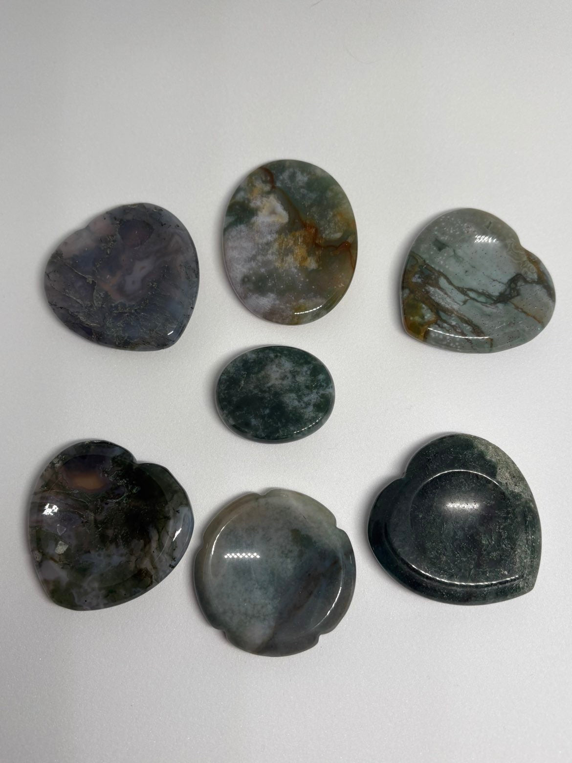 Moss Agate Worry Stones